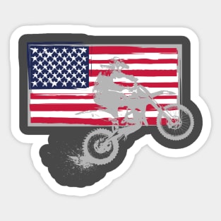 Motocross USA Flag Sticker